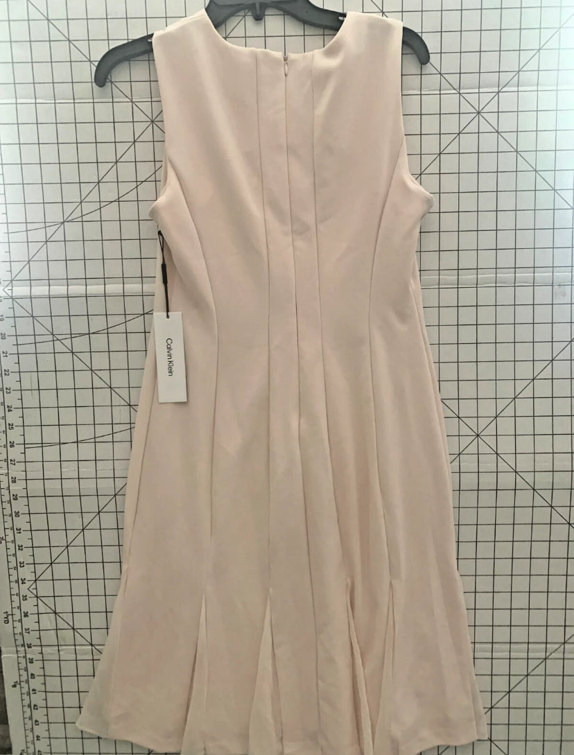 NEW Size 8 Women's Calvin Klein Sleeveless Knee Sheath Lined Dress Pink $134.00