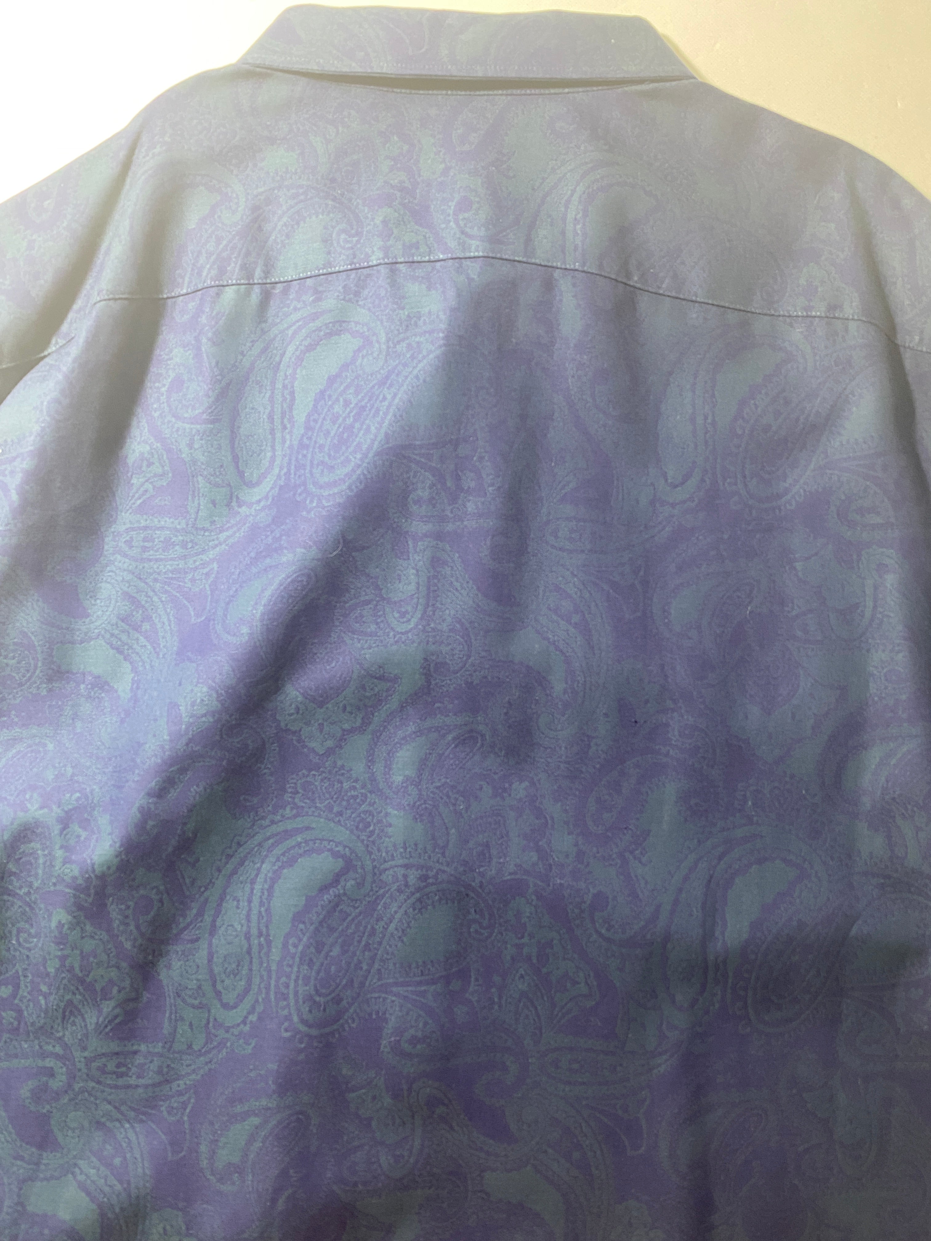 NEW 3XB Big Murano Long Sleeve Button Front Shirt Cotton Midnight Blue $100