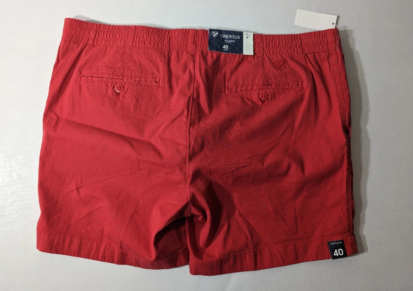 NEW Size 40 Men's Cremieux Atlantic Khaki Shorts 6" Inseam Drawstring Burnt Red