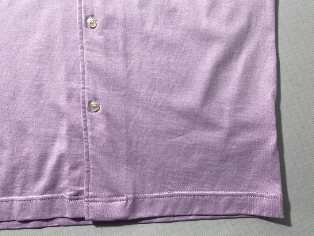 NEW Size S Mens Murano Short Sleeve Button Front Shirt Slim Fit Cotton Lilac $80