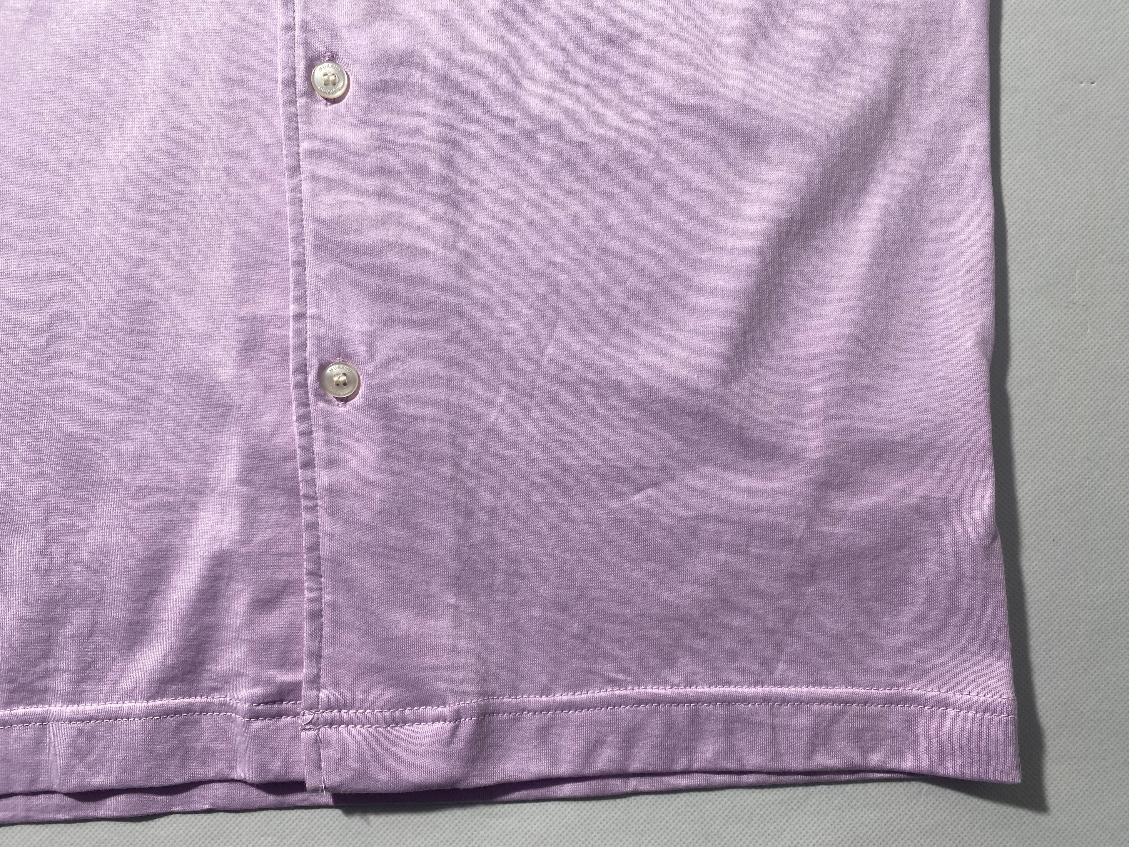 NEW Size S Mens Murano Short Sleeve Button Front Shirt Slim Fit Cotton Lilac $80
