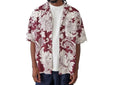 NEW- Size M Mens BDG Short Sleeve Button Down Shirt Cotton Maroon Paisley
