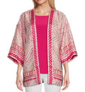 NEW Plus Size 2X Slim Factor Investments Mosaic Open Front 3/4 Sleev Kimono $90