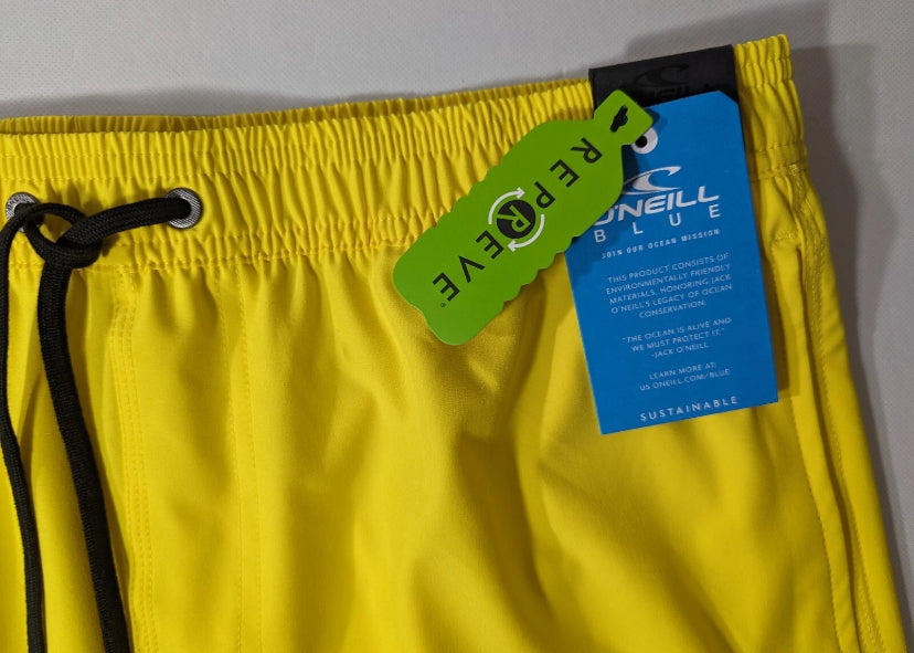 NEW SIZE Small Men's O'Neill Men's Solid Volley 17 Boardshorts Lemon MSRP$48