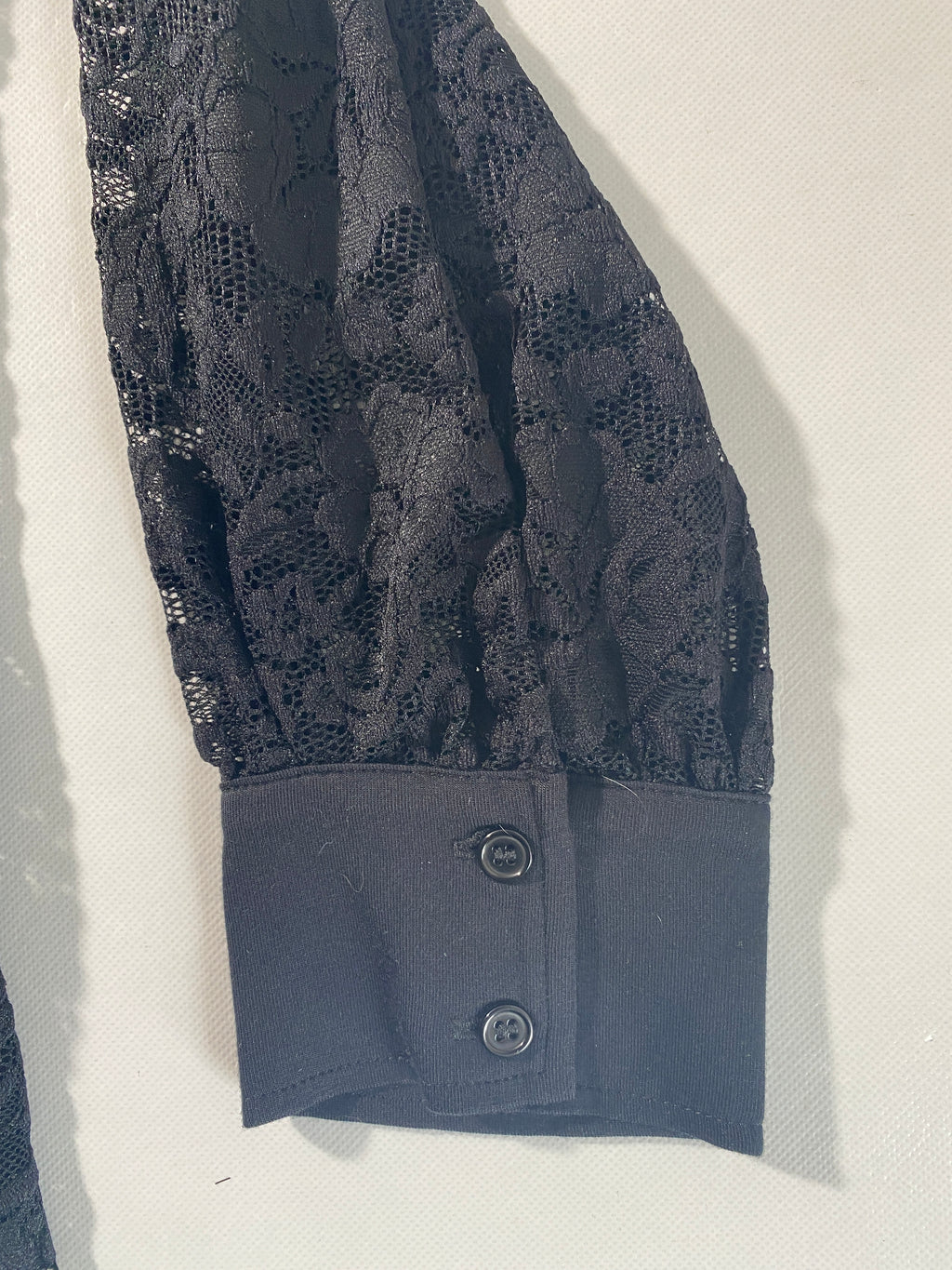 NEW Plus Size 1X Vince Camuto Black Floral Lace Button Front Black Blouse $109
