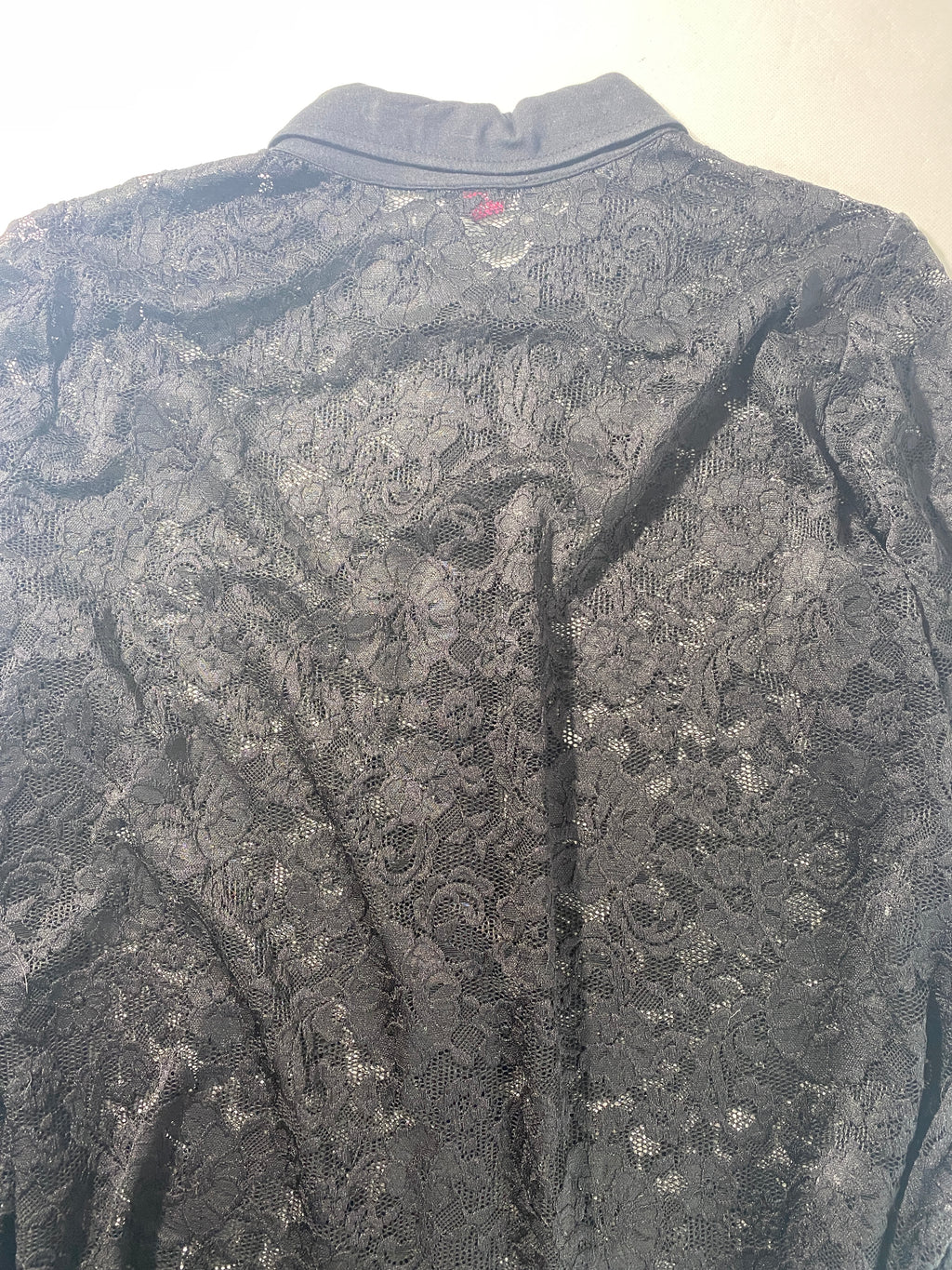 NEW Plus Size 1X Vince Camuto Black Floral Lace Button Front Black Blouse $109