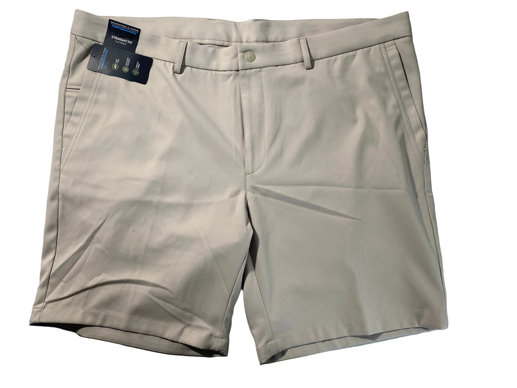NEW Size 42 Mens Roundtree & Yorke Performance Chino Flat Shorts 8"I Stone $50