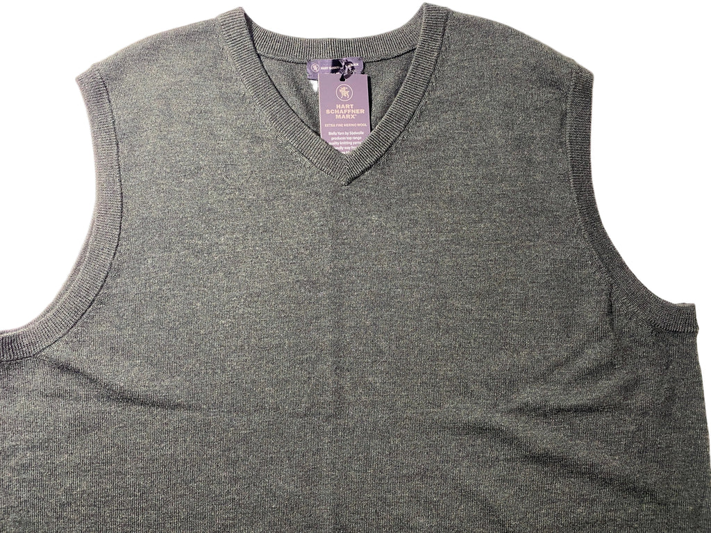 NEW Big & Tall Mens Hart Schaffner Marx Sweater Vest Merino Wool Dark Spruce $90