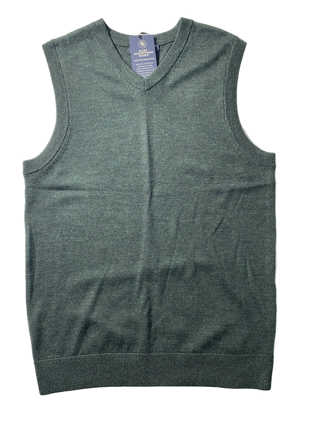 NEW Size S Mens Hart Schaffner Marx Sweater Vest Merino Wool Dark Spruce $80