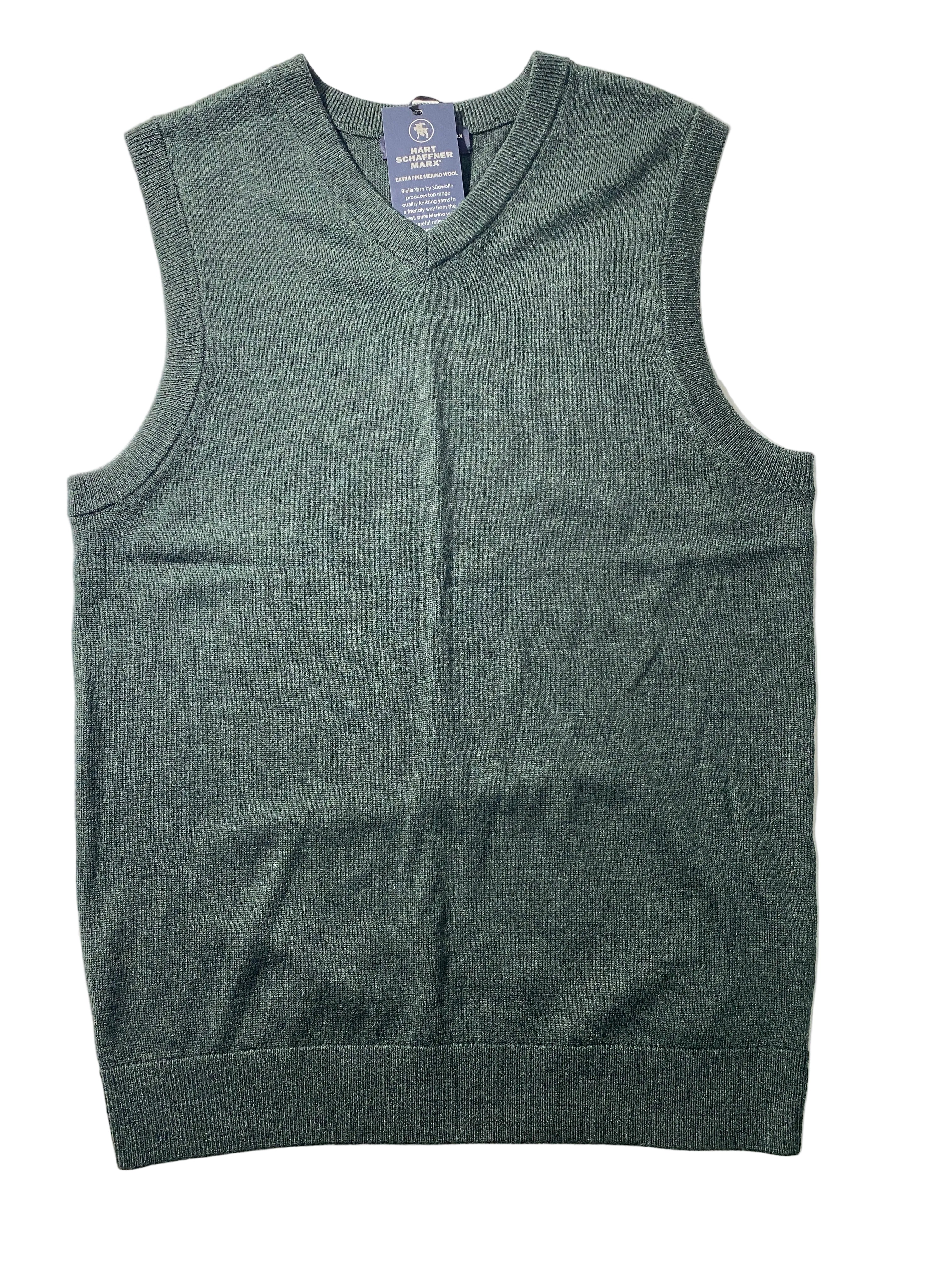 NEW Size S Mens Hart Schaffner Marx Sweater Vest Merino Wool Dark Spruce $80