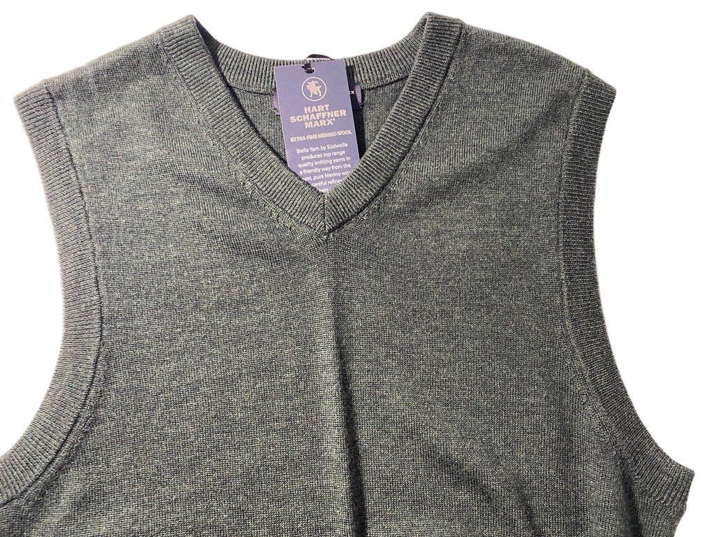 NEW Size S Mens Hart Schaffner Marx Sweater Vest Merino Wool Dark Spruce $80