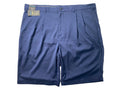 Size 46 Tall Men Roundtree & Yorke Performance Chino Pleated Shorts 11”I Navy