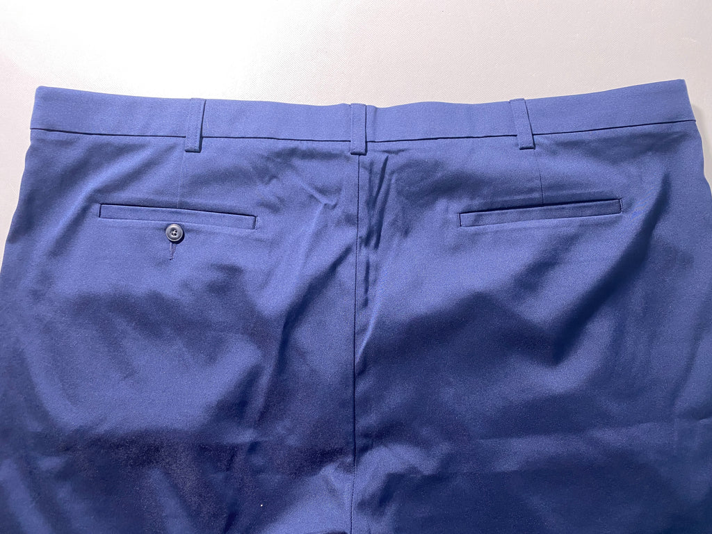 Size 46 Tall Men Roundtree & Yorke Performance Chino Pleated Shorts 11”I Navy