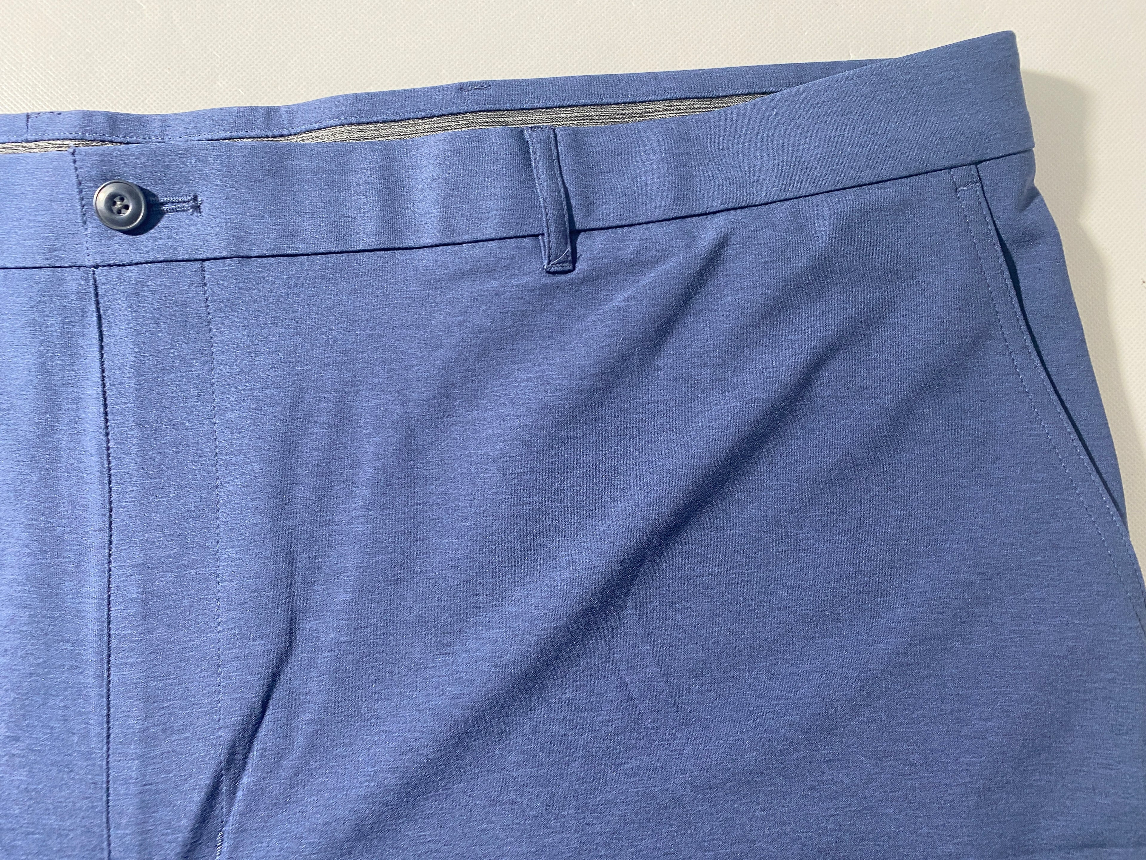 NEW Size 52 Big Mens Roundtree & Yorke Performance Chino Flat Shorts 9I Navy Htr
