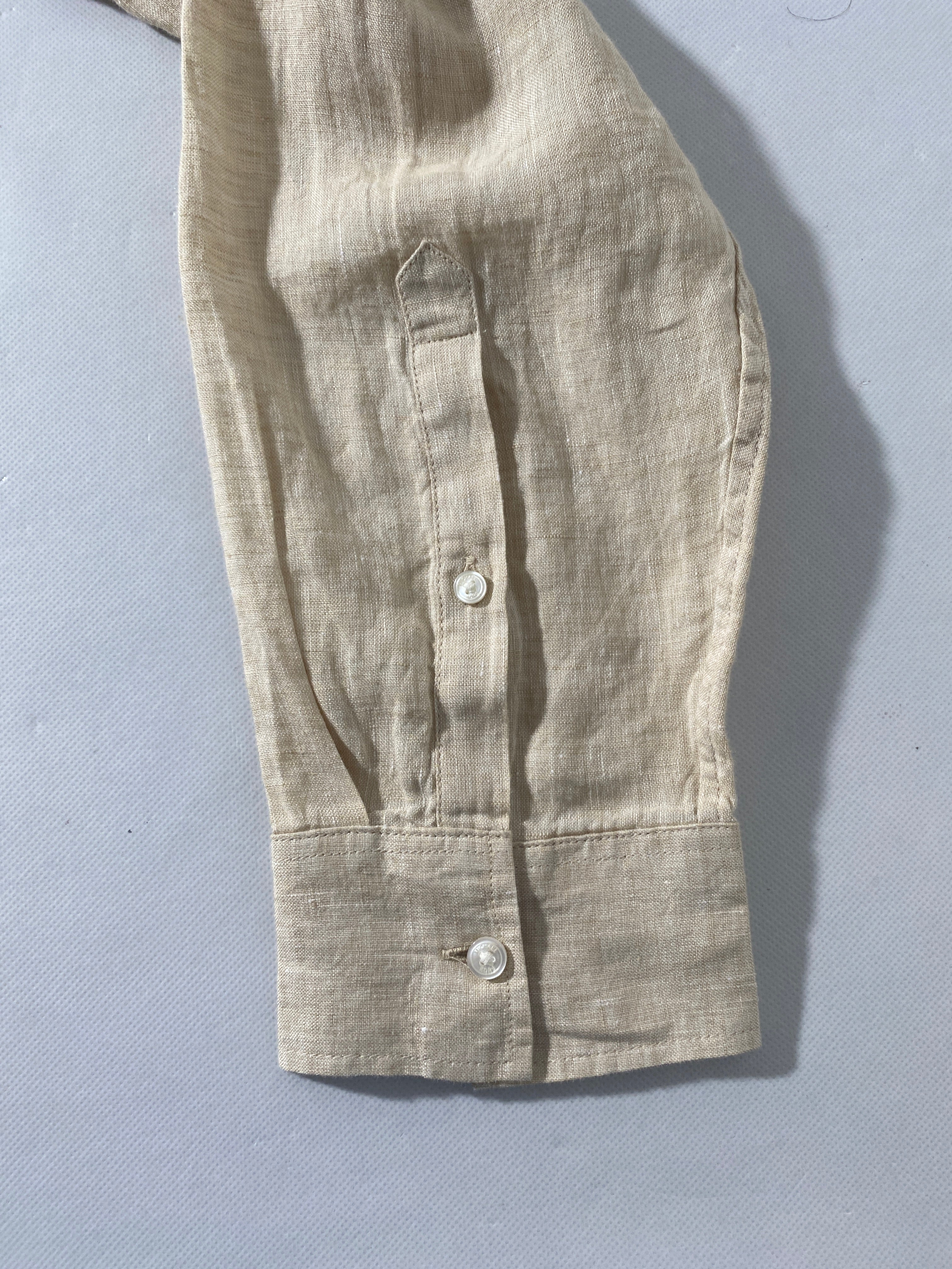 NEW Size XL Mens Michael Kors Long Sleeve Button Front Shirt SlimFit Linen Khaki