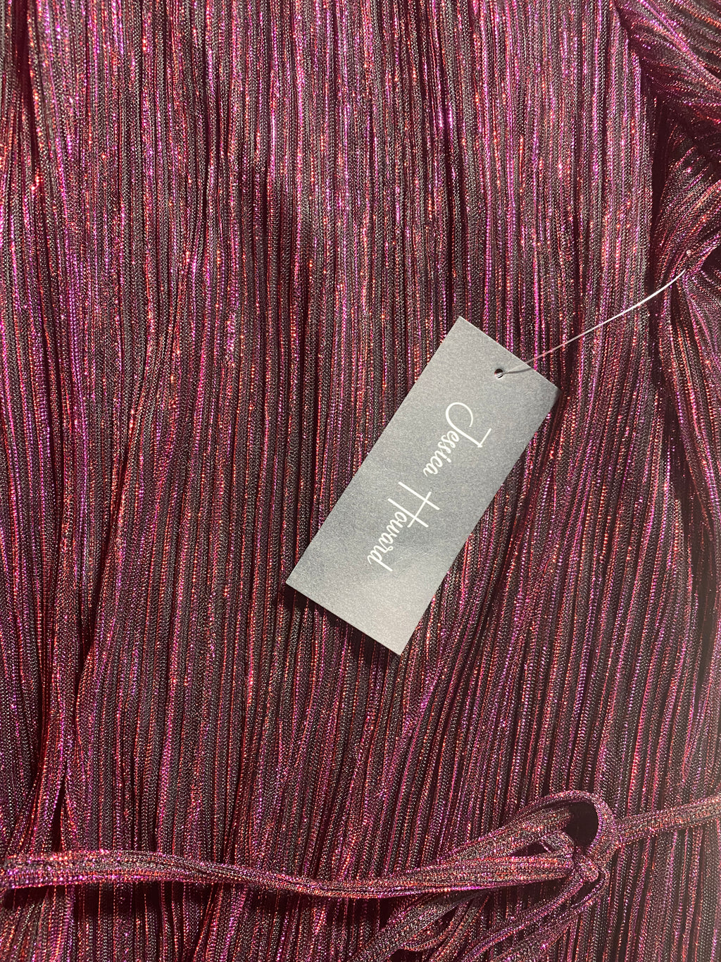 NEW Petite Size Jessica Howard Pleated Metallic Mock Neck Balloon S Belted $128