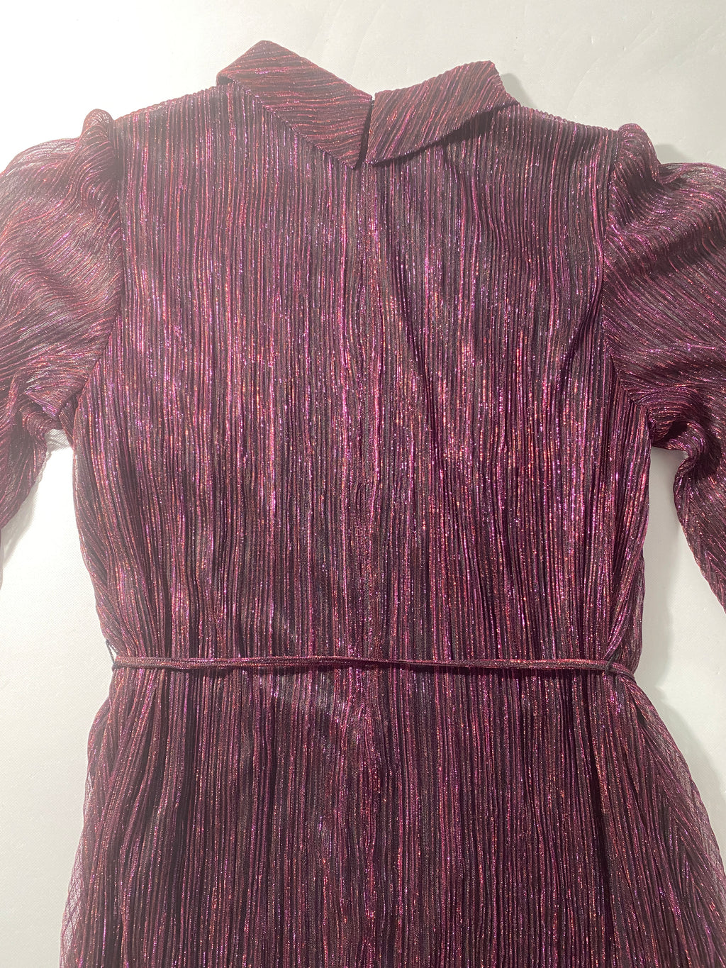 NEW Petite Size Jessica Howard Pleated Metallic Mock Neck Balloon S Belted $128
