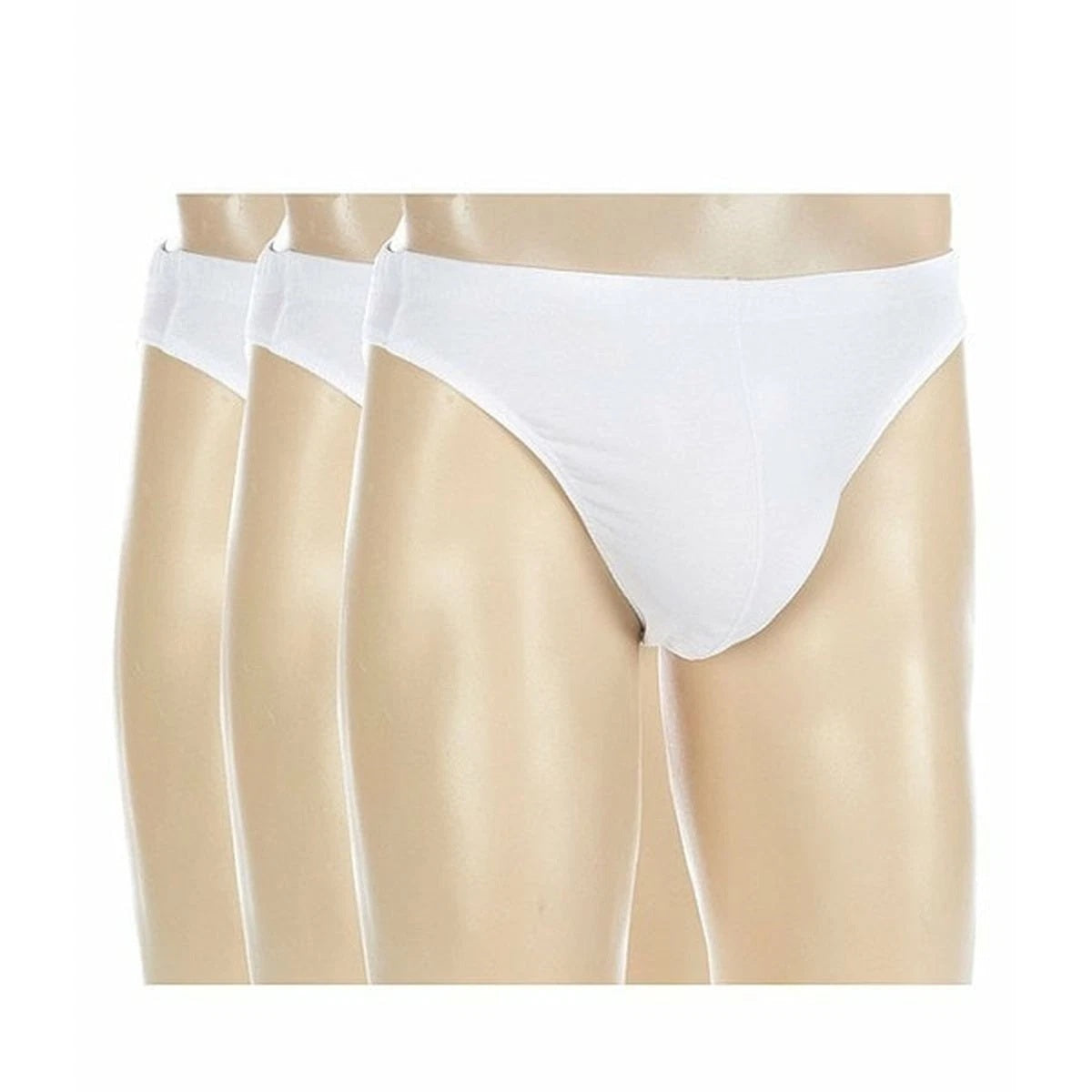 NEW Men's Murano Solid Cotton Bikini Briefs White 3 Pack