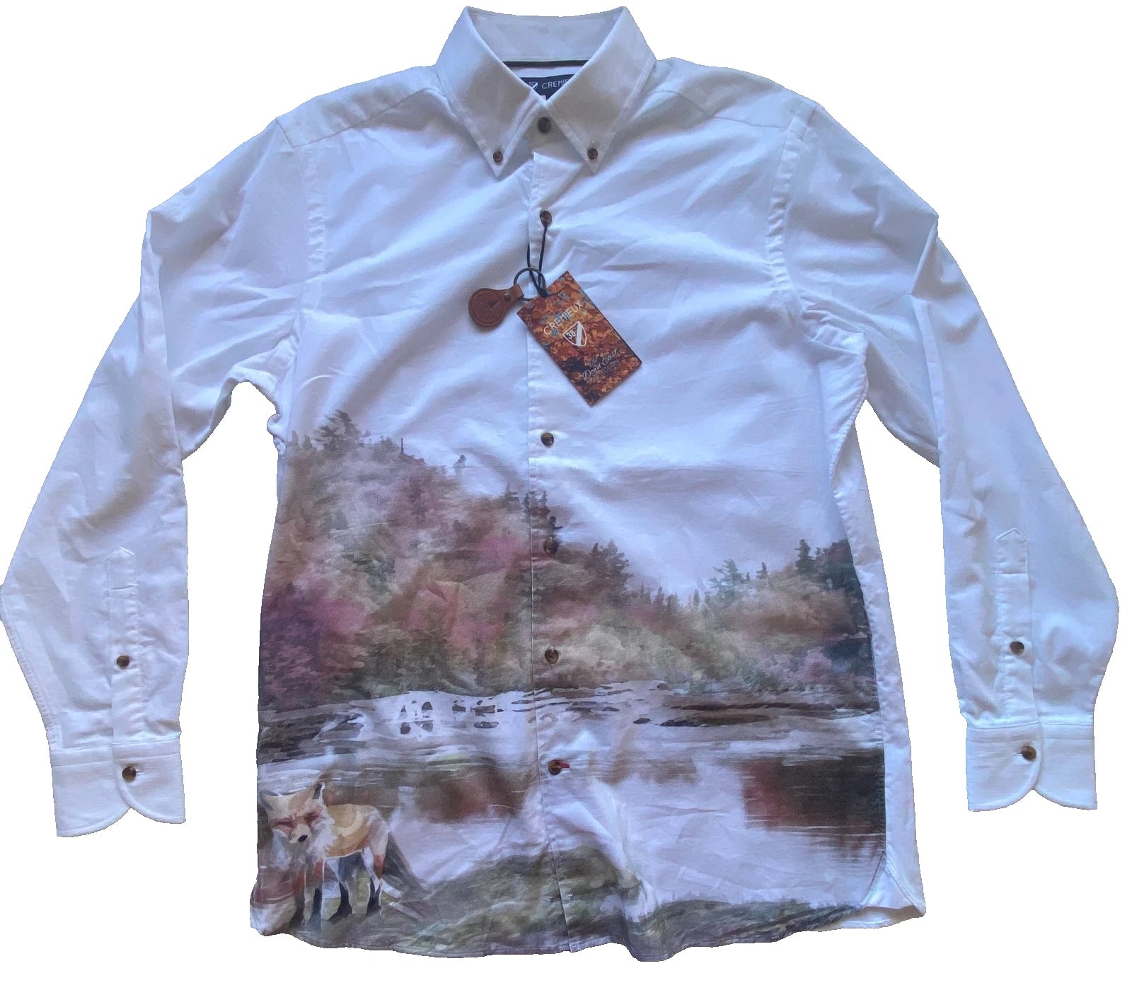 NEW Mens Cremieux Long Sleeve Button Down Shirt Cotton Down East String