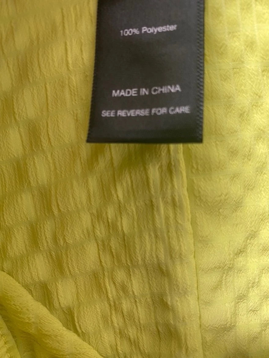 NEW Plus Size 1X Ali Miles Lime Green Textured Button Front Blouse Polyester $79