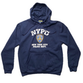 NEW Mens NYPD Sweatshirt Front Letters & Badge Hoodie Cotton Blend Navy