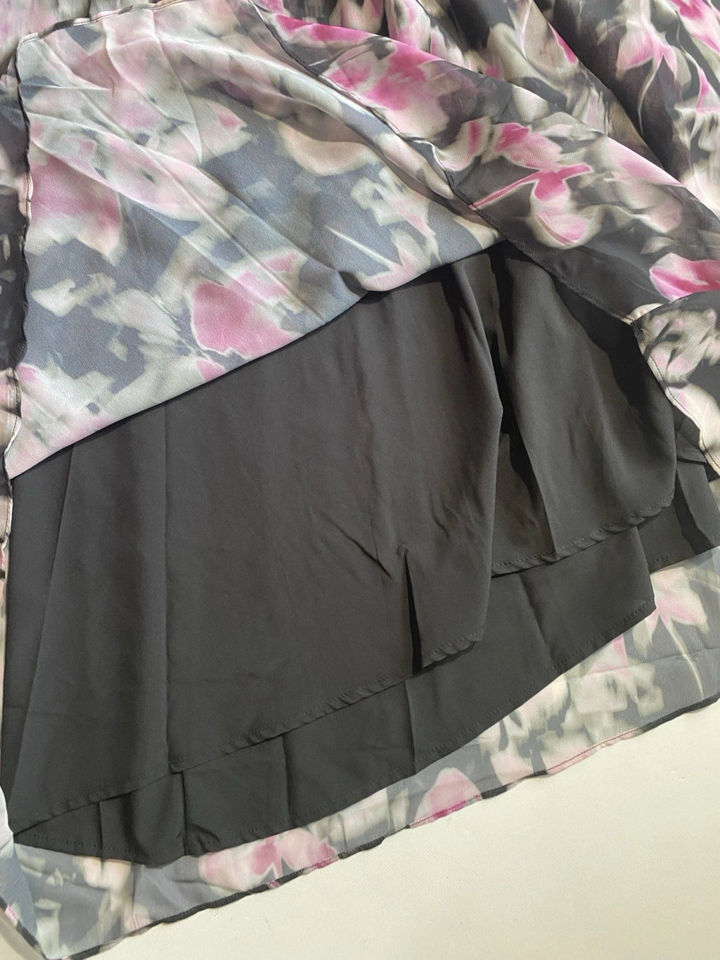 NEW Women Steve Madden Long Sleeve Starla Chiffon Dress Black Multi $129