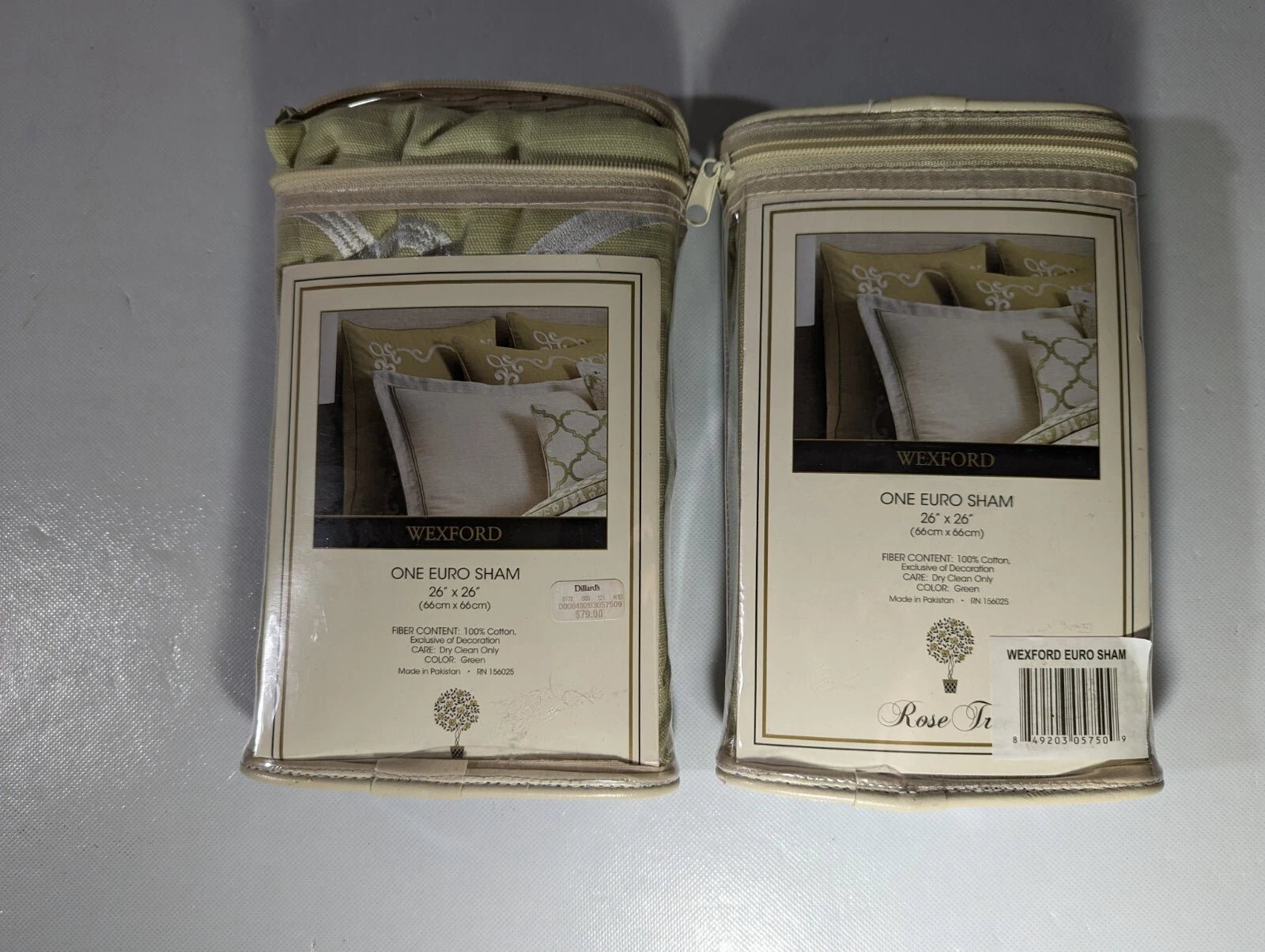Lot of 2 - NEW ROSE TREE EURO Sham Wexford Cotton Green MSRP: $79