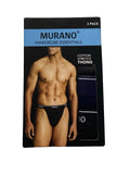 NEW Men's Murano Wardrobe Essentials Thongs Cotton 3 Pack Multicolor