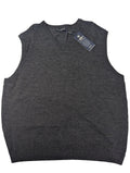 NEW- Tall Mens 2XT Hart Schaffner Marx Sweater Vest Fine Merino Wool Gray $90