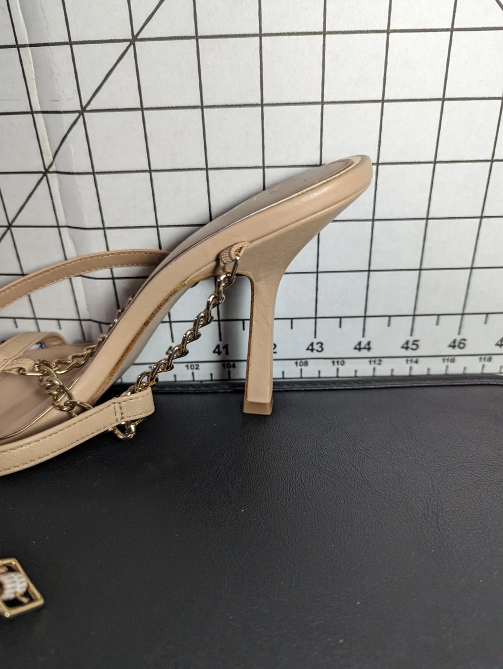 NEW Women's Gianni Bini Lukkah Chain Square Toe Stiletto Heeled Sandals