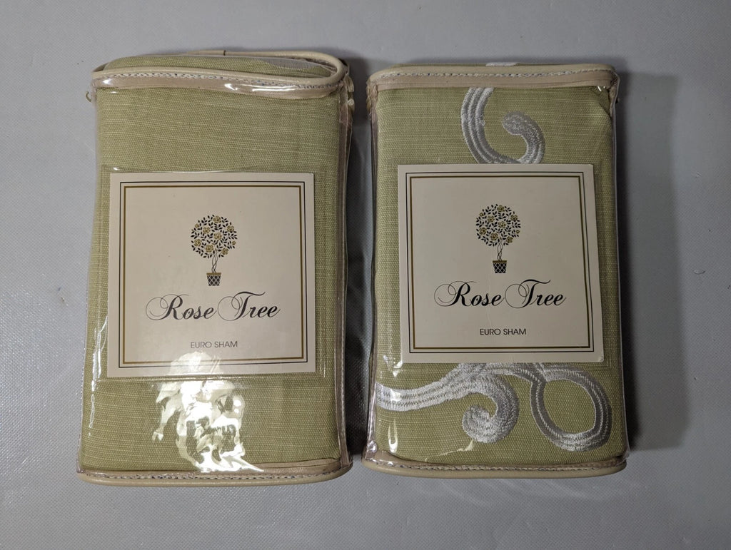 Lot of 2 - NEW ROSE TREE EURO Sham Wexford Cotton Green MSRP: $79