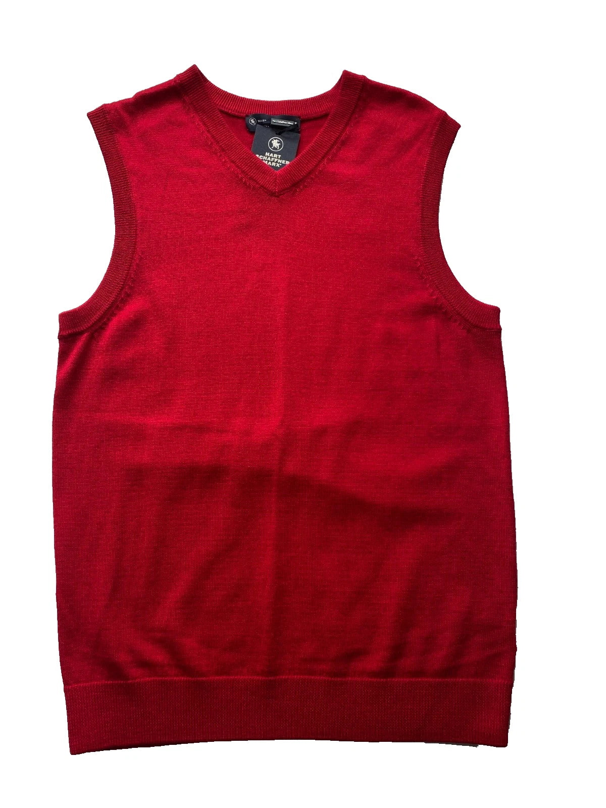 NEW Size S Mens Hart Schaffner Marx Sweater Vest Fine Merino Wool Red $80
