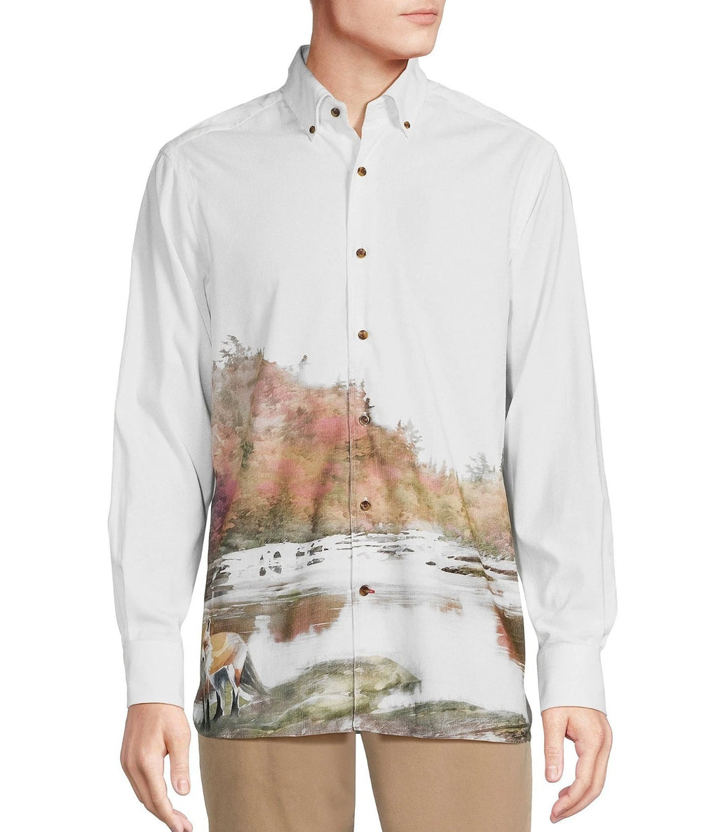 NEW Mens Cremieux Long Sleeve Button Down Shirt Cotton Down East String