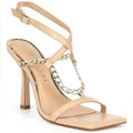 NEW Women's Gianni Bini Lukkah Chain Square Toe Stiletto Heeled Sandals